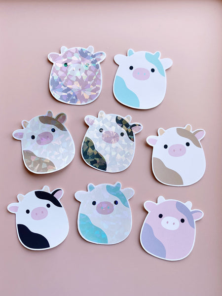 matte cow stickers