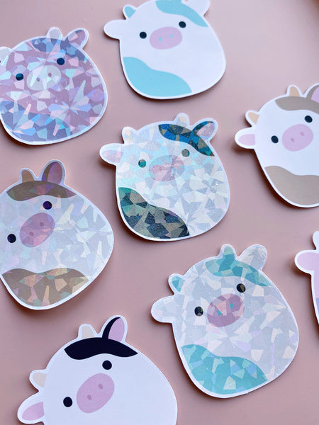 matte cow stickers