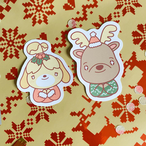 animal crossing isabelle holiday sticker