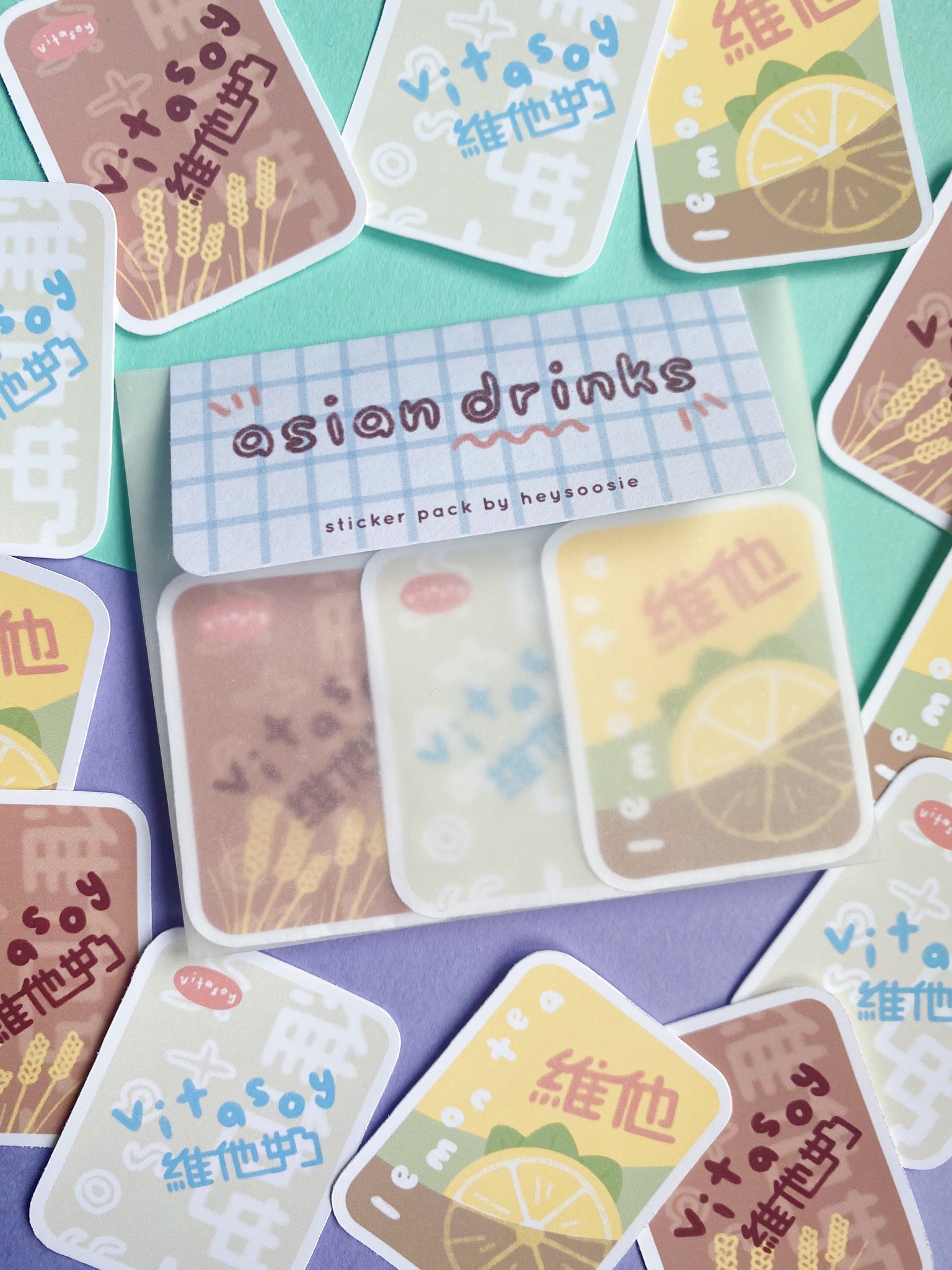 asian drinks sticker pack