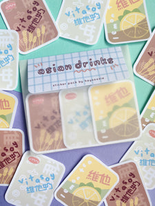 asian drinks sticker pack