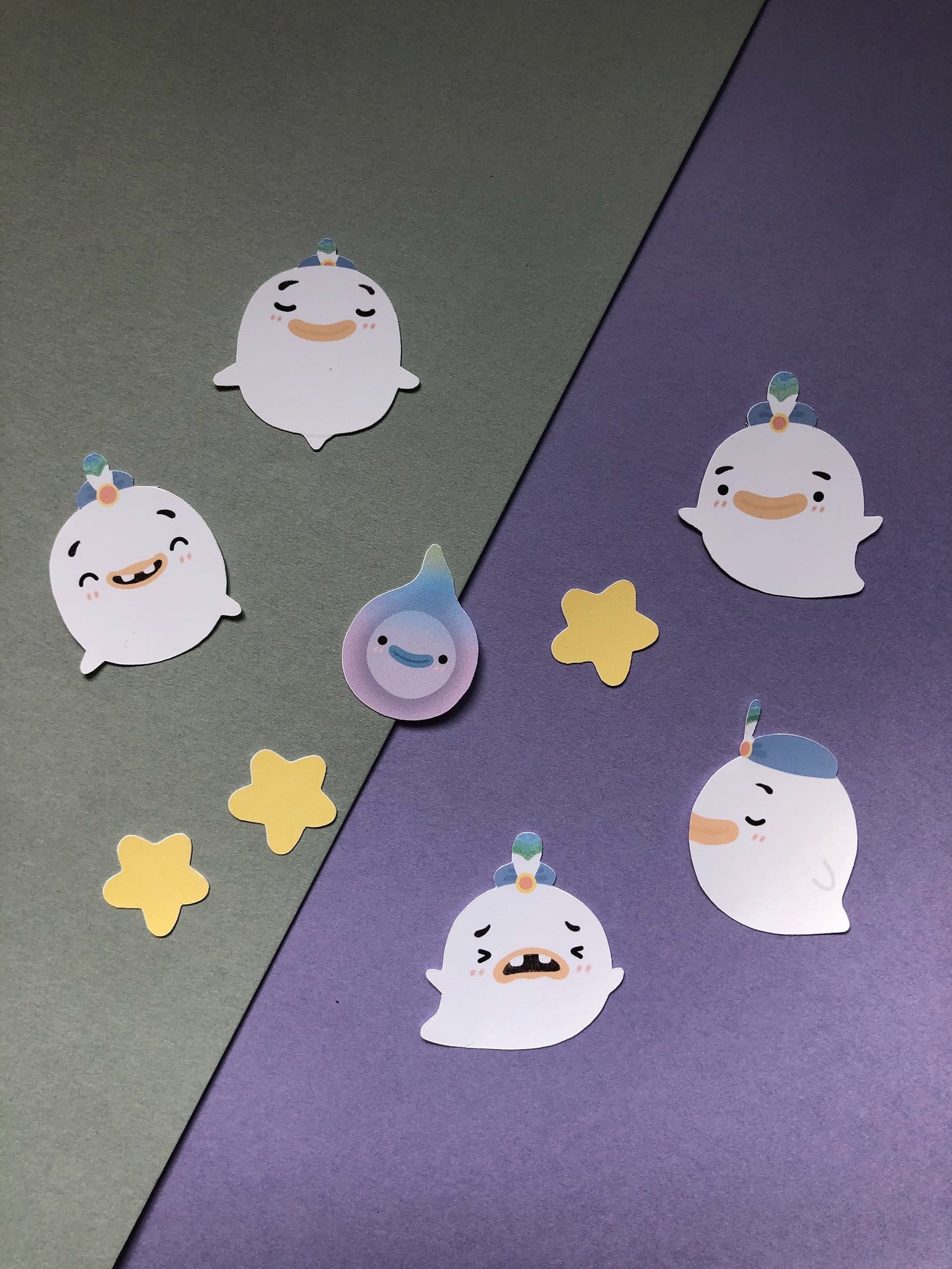 ghost wisp animal crossing sticker pack (9 stickers) - Hey Soosie