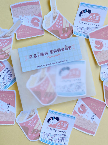 asian snacks themed sticker pack - Hey Soosie