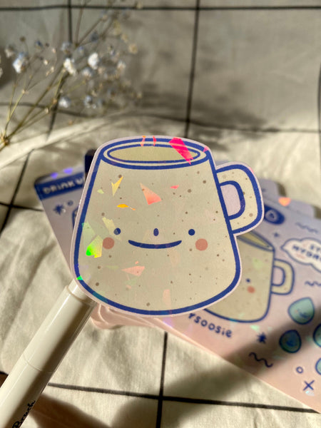 speckled mug holo sticker sheet