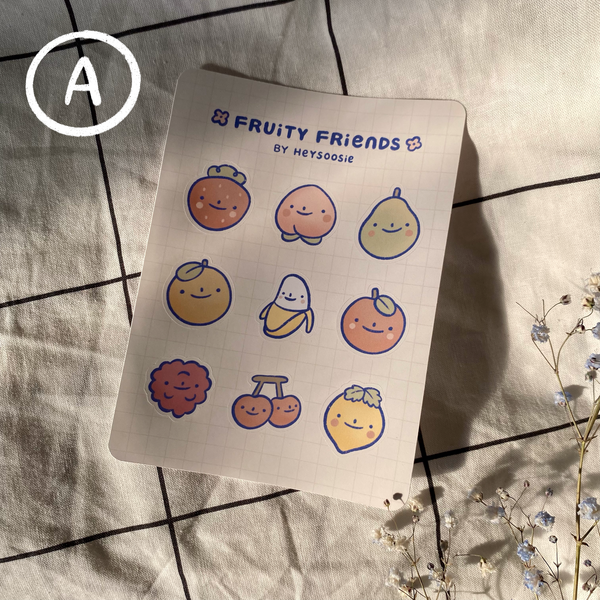 fruity friends sticker sheet