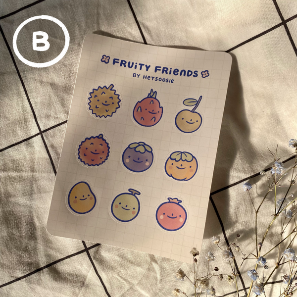fruity friends sticker sheet